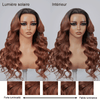 13x4 Glueless Couleur Marron Chocolaté Noir Mélangé Perruque Sans Colle Body Wave Deux Styles