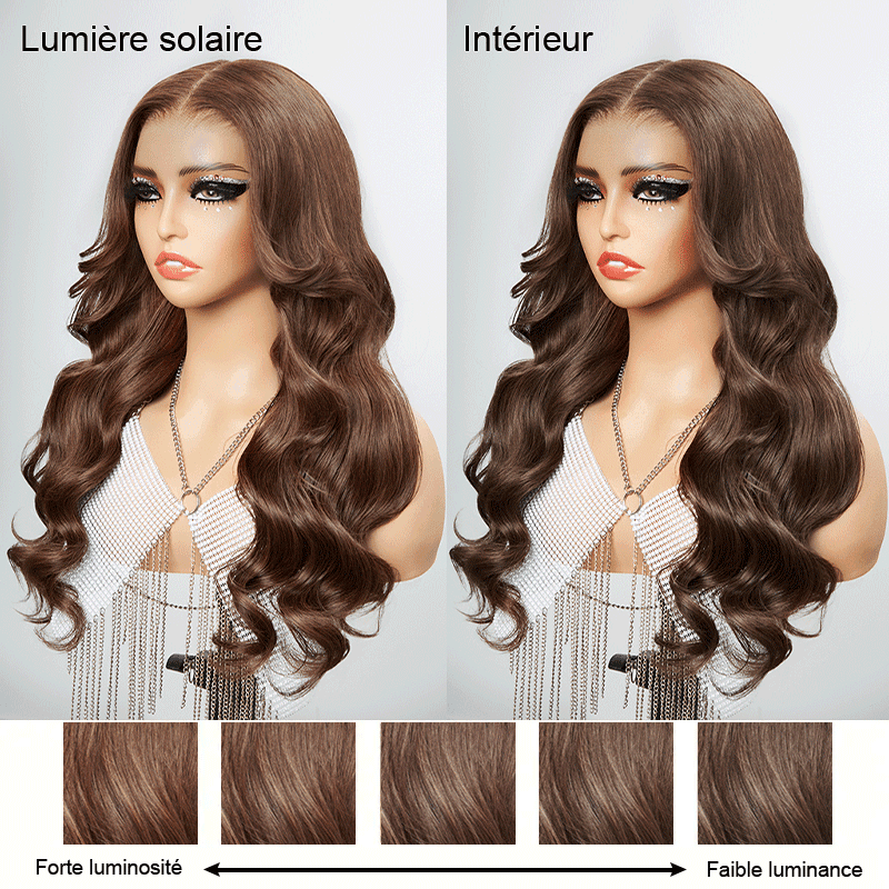 9×6 Perruque Body Wave sans colle au chocolat