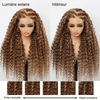 13x4 Glueless Parting Max & 360 Dentelle Frontale Perruque Couleur Mélangé #4/27 Bouclé