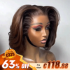 Glueless Sans Nœuds Couleur Chocolat Noir 13x4 Perruque Bob Sans Colle Cheveux Humains