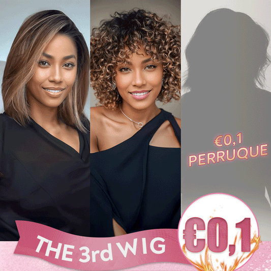 𝟑ᵉ 𝐩𝐞𝐫𝐫𝐮𝐪𝐮𝐞 𝐚̀ €𝟎,𝟏🔥Glueless Chic Sans Effort Highlight Bob Perruque Cheveux Humains
