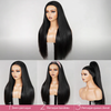 🔥4 In 1 Half Wig Adapté Aux Débutants Lisse Demi-Perruque À Cordon Serrage Flexi-Fit 250% Densité