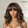 Glueless Couleur Blond Highlight 4x4 Perruque Sans Colle Avec Frange Capuchon Réglable