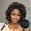 Glueless Casquette À Cordon Couleur Highlight Bob 13x4 Perruque Sans Colle Eau Bouclée