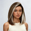 Tirez Et Partez Glueless Pre-tout Couleur Blonde Highlight Bob 13x4 Perruque Sans Colle Lisse