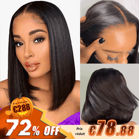 Glueless Bob Perruque Sans Colle Wear Go Cheveux Humains 4x4 9x6 13x4 Lisse