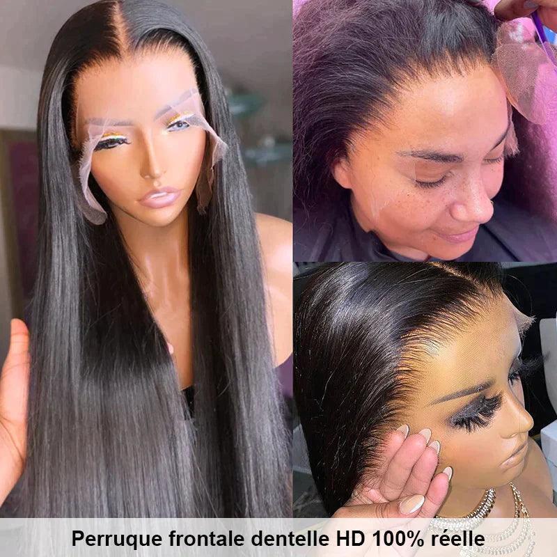13x4 13x6 HD Perruque brésilienne cheveux humains Straight Lisse devant dentelle - SHINE HAIR