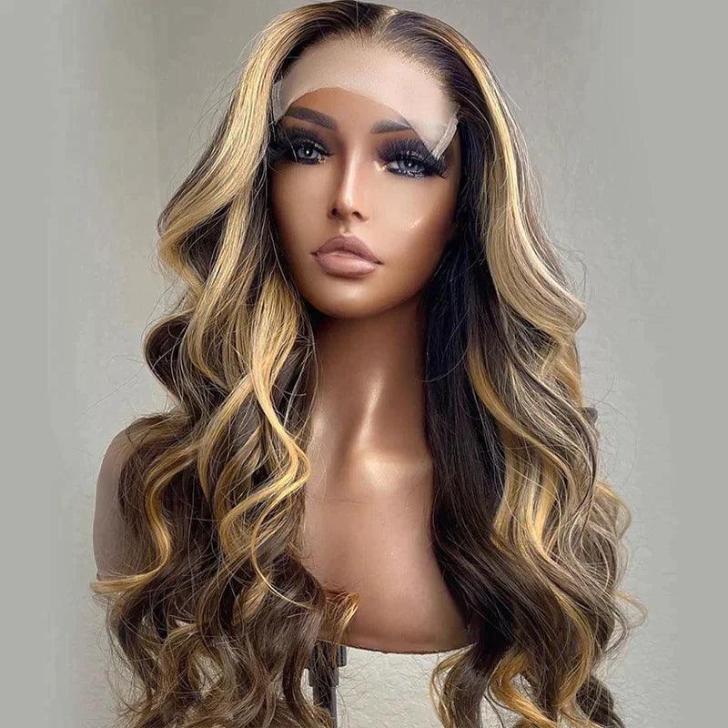 13x4 4x4 Perruque Couleur Mélangé #4/27 Body Wave - SHINE HAIR