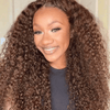 13x4 Dentelle Intemporel Couleur Brun Chocolat Bouclés Cheveux Humains - SHINE HAIR