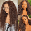 13x4 Dentelle Intemporel Couleur Brun Chocolat Bouclés Cheveux Humains - SHINE HAIR