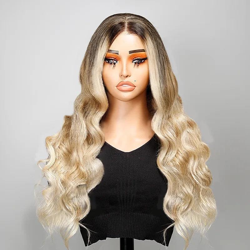 13x4 Dentelle Stylisme Designer Perruque Couleur Ombre blonde Ocean Wave - SHINE HAIR