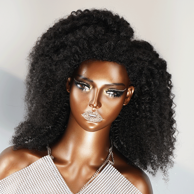 13x4 Glueless Kinky Bords Perruque Sans Colle Kinky Curly Frontale Wig 2 Styles - SHINE HAIR
