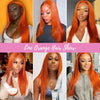13x4 Perruque Orange Lace Frontale Couleur Straight - SHINE HAIR