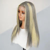 13x4 Scintillant Couleur Mixte Blonde&Grise Perruque Dentelle Frontale Cheveux Humains - SHINE HAIR