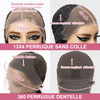 13x4 Glueless Parting Max & 360 Dentelle Frontale Perruque Couleur Mélangé #4/27 Bouclé