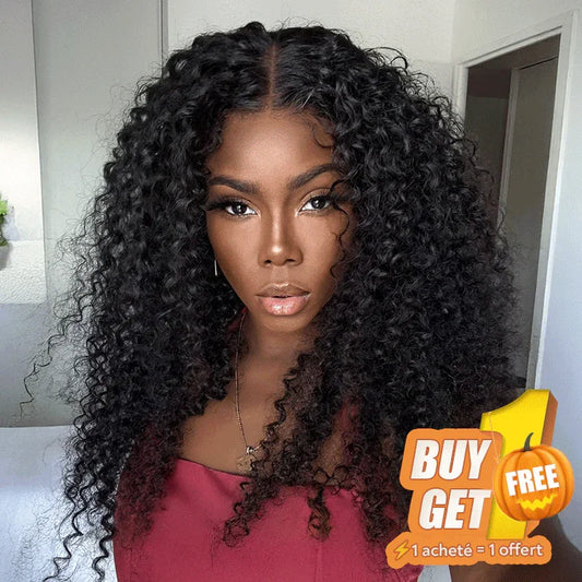 𝑩𝒖𝒚 1 𝑮𝒆𝒕 1 𝑭𝒓𝒆𝒆💥Volumineuse Glueless Bonnet Réglable 7x5 Sans Colle Deep Curly 280 Densité