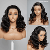 Volumineux Couleur Ombre Noir À Caramel 13×4 Dentelle Body Wave Perruque 300% Densité