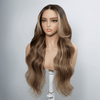 Style Charmant Glueless Luxe Couche 13x4 Highlight Perruque Sans Colle Ondulé 250% Densité
