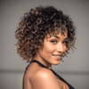 Glueless Couleur Blond Foncé Doré Ombré Perruque Sans Colle Bouclé Bob