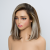 Tirez Et Partez Glueless Pre-tout Couleur Blonde Highlight Bob 13x4 Perruque Sans Colle Lisse