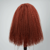 Effet Volume Instantané 9x6 Glueless Couleur Brun rougeâtre Nœuds Pré-blanchis Kinky Curly Perruque Sans Colle