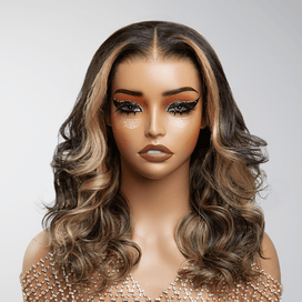 5x5 Glueless Layered Highlights Bob Perruque Sans Colle Body Wave