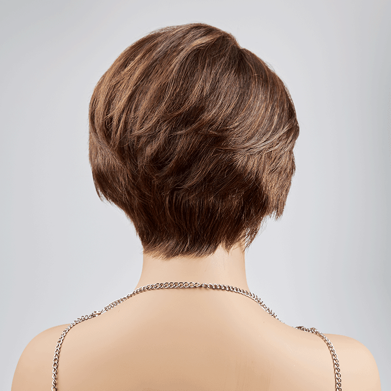 13x4 T Partie Bob Perruque Coupe Pixie Couleur Chocolat