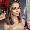 L'Élégance Sans Effort Glueless Couleur Highlight 7x4 Nœuds Blanchis Capuchon Réglable Perruque Sans Colle