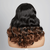 Volumineux Couleur Ombre Noir À Caramel 13×4 Dentelle Body Wave Perruque 300% Densité