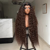 𝑩𝒖𝒚 1 𝑮𝒆𝒕 1 𝑭𝒓𝒆𝒆💥Glueless Rebondissement Bouclé Couleur Ombre Brun 5x5 Perruque Sans Colle 300% Densité