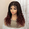 2 𝑭𝑶𝑹 €115🔥 Deux Styles À La Fois Perruque Tressée Bohème En Dentelle Intégrale Synthétique 300% Densité