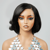 Coupe Layered Pré-tout 13x4 Glueless Couche Couleur Naturelle Bob Perruque Sans Colle Ondulé