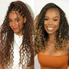 2 𝑭𝑶𝑹 €158🔥 36" Perruque Tressée Bohème En Dentelle Intégrale + Chic Bob Synthétique
