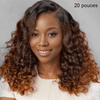 Effet Ultra-Volumisant Glueless 9x6 Avant tout Ombre Brun Gingembre Couleur Perruque Sans Colle Deep Wave