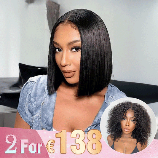 2 𝑭𝑶𝑹 €138.99🔥8"Dentelle Lisse+10"Glueless Ondulé/10"Glueless Lisse/10"Glueless Ondulé/10"Glueless Lisse/12"Glueless Kinky Curly