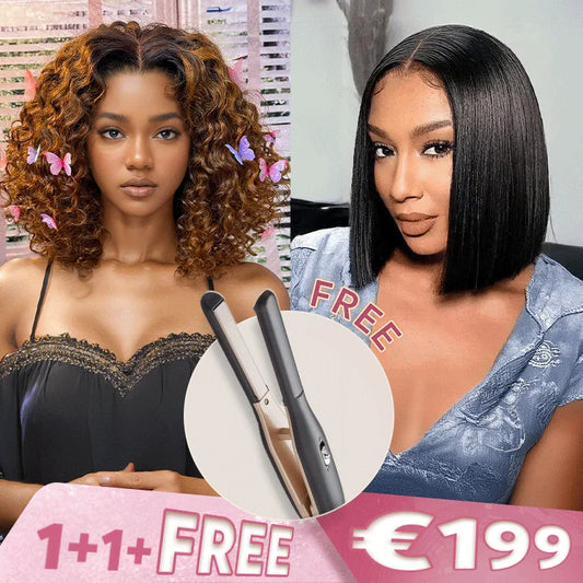 𝟏+𝟏+𝐅𝐑𝐄𝐄💥Volume Elasticité Parfaite Glueless 3s Wear Go Perruques Sans Colle