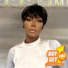 3 Colors Pixie Wig Short Natural Human Hair