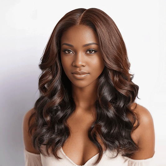 𝑩𝒖𝒚 1 𝑮𝒆𝒕 1 𝑭𝒓𝒆𝒆💥 9x6 Glueless Peekaboo Bronze Marron Bob Perruque Sans Colle Lâches Body Wave