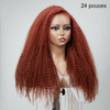 Effet Volume Instantané 9x6 Glueless Couleur Brun rougeâtre Nœuds Pré-blanchis Kinky Curly Perruque Sans Colle