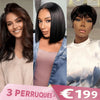 𝟑 𝐏𝐞𝐫𝐫𝐮𝐪𝐮𝐞𝐬=€𝟏𝟗𝟗⚡Glueless Perruques Sans Colle Pour Débutants 3s Wear Go Cheveux Humains