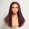 Soyeux Glueless Couleur Violet Foncé 5x5 Nœuds Blanchis Bob Perruque Sans Colle Lisse