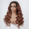 13x4 Glueless Couleur Marron Chocolaté Noir Mélangé Perruque Sans Colle Body Wave Deux Styles