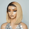 Couleurs Tendances 7x4 Guleless Couleur Blond Ombre Couche Bob Perruque Cheveux Humains Lisse
