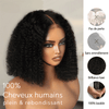 SHINE Design Ligne Cheveux Pré-épilée 2×6 Dentelle Minimaliste Kinky Curly Bob 250% Densité