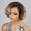 13x4 Glueless Couleur Blonde Ombre Couche Bob Perruque Sans Colle Ondulé