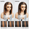 Elégant Mode Highlight Couleur 13x4 Glueless Lisse Bob Perruque Sans Colle Casquette Maille Respirante