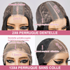 𝟑ᵉ 𝐩𝐞𝐫𝐫𝐮𝐪𝐮𝐞 𝐚̀ €𝟎,𝟏🔥Lisse Naturel 2x6 Dentelle Perruque 6"+Bouclée 13x4 Glueless Bob Perruque 8"