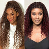2 𝑭𝑶𝑹 €158🔥 36" Perruque Tressée Bohème En Dentelle Intégrale + Chic Bob Synthétique