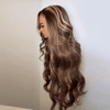 Brillant Glueless 13x4 Couleur Highlight Perruque Sans Colle Body Wave Cheveux Humains