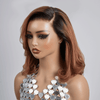 Glueless Couche 5x5 Ombre Marron Perruque Sans Colle Coupe Longueur D'épaule Ondulé Bob